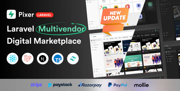 Pixer v6.7.0 - React Laravel Ecommerce Multivendor Digital Marketplace - Premium